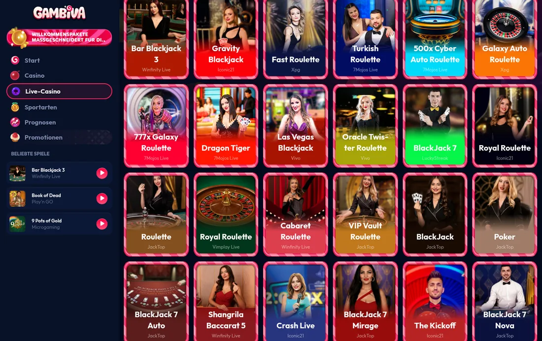 Gambiva — casino-live, mit deutscher IP geöffnet