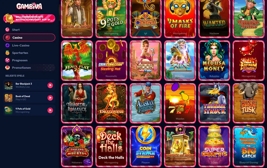 Gambiva — casino, mit deutscher IP geöffnet