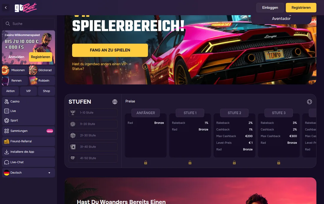 GT.bet — VIP-Programm