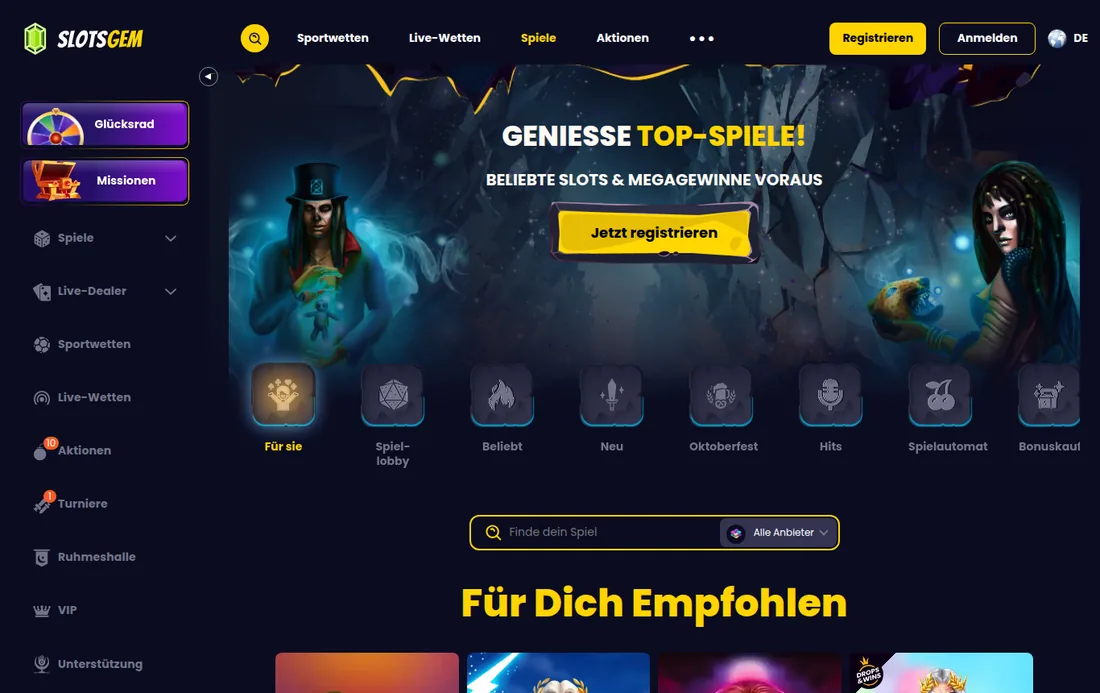 Slotsgem — casino, mit deutscher IP geöffnet