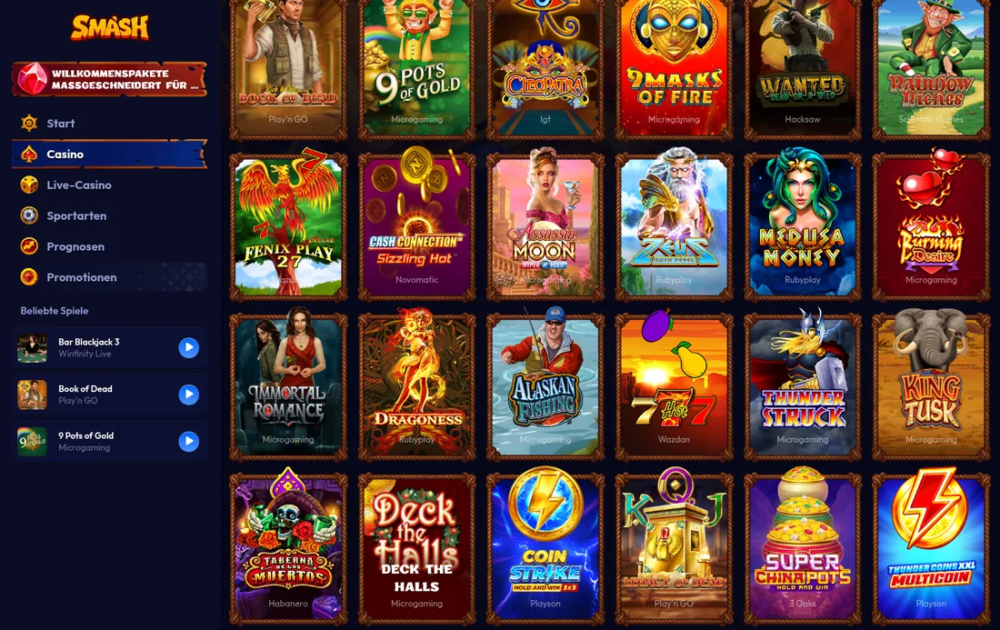 Smash — casino, mit deutscher IP geöffnet