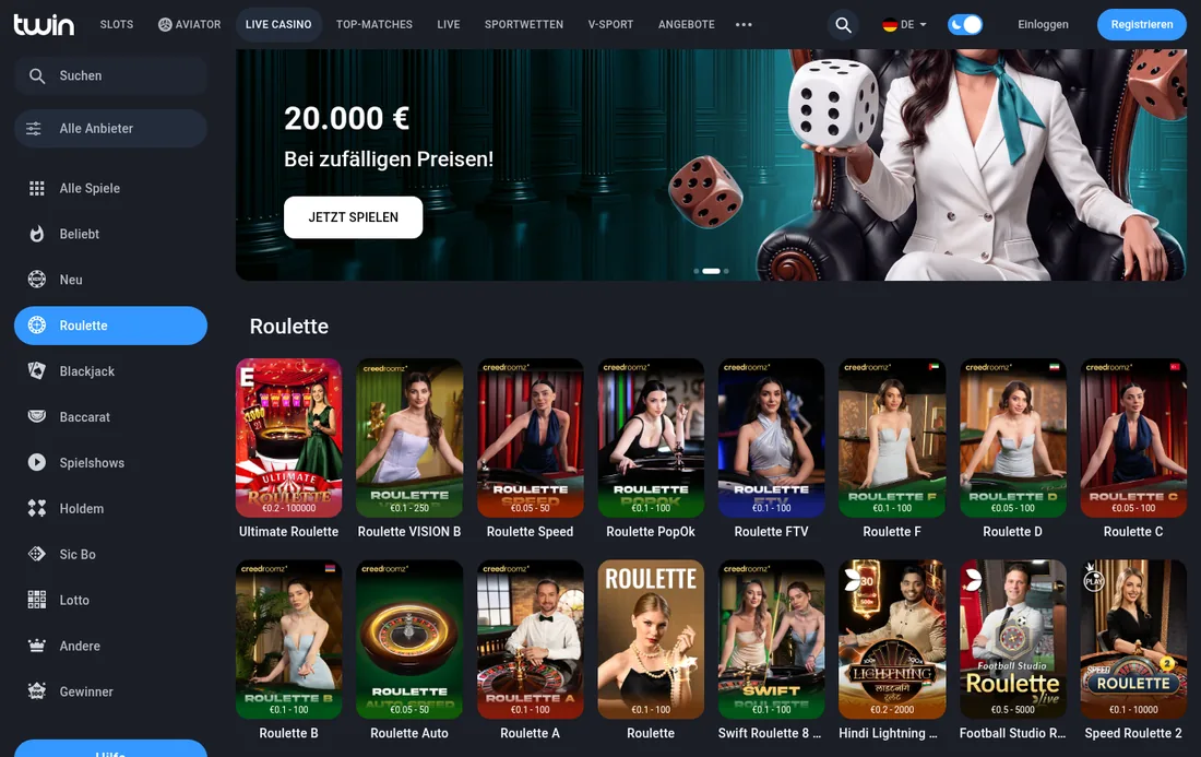 Tischspiele bei Twin