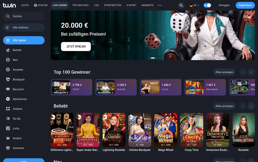 Live-Casino von Twin