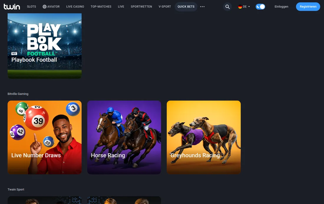 Quick Bets bei Twin