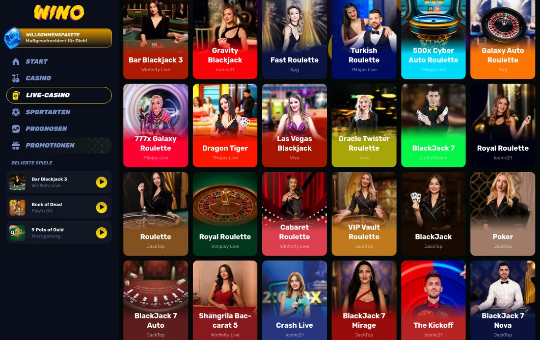 Wino — casino-live, mit deutscher IP geöffnet