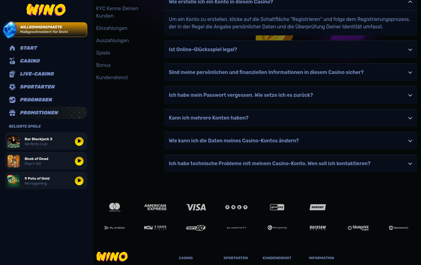 Wino — hilfe, mit deutscher IP geöffnet